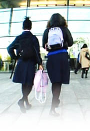 Pupils walking to school